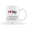 Cana alba personalizata &quot;I love my Audi&quot;, INOVATIX&reg;. 330ml
