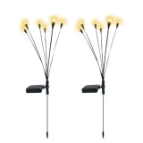 Set 2x lLampa cu 8 bulbi, Decoratiune de gradina LED cu lumina alba calda, IP 65, Oem