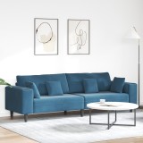 vidaXL Canapea din catifea cu pernă cu pernă Albastru 208 cm Catifea
