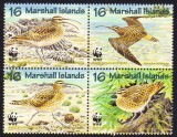 MARSHALL ISLANDS 1997 WWF FAUNA PROTEJATA PASARI, Nestampilat