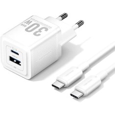 Incarcator retea Vention, , 30W, PD 30W, 1 x USB-C, 1 x USB-A, cablu USB-C 1m inclus, alb, &quot;TZ-FEQW0-EU-01&quot; (timbru verde 0.18 lei) - 6922794786387