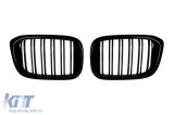 Grile rinichi cu fante duble vopsite &icirc;n negru, potrivite pentru BMW X3 G01, X4 G02 2017-2021 Performance AutoTuning