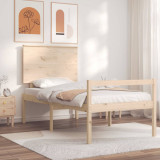 VidaXL Cadru de pat senior cu tăblie, 90x200 cm, lemn masiv