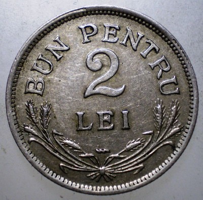 R.137 ROMANIA 2 LEI 1924 p POISSY foto