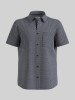 S.Oliver Camasa elastica barbati cu maneca scurta, imprimeu abstract, Regular Fit, Bleumarin inchis, S, 2XL, L, M, XL