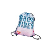 Rucsac cu sfori pentru vara, drumetii, plaja, Model Good Vibes, Roz, ATU-084273