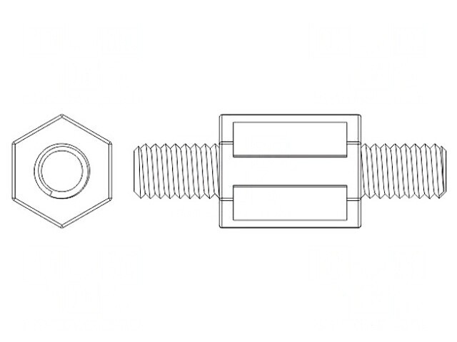 Piuliță Distanțieră Filetată M8 30mm Hexagonală