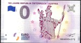 !!! 0 EURO SOUVENIR - AUSTRIA , 100 ANI CREEREA REPUBLICII AUSTRIA - 2018.1 - UNC // NU TRIMIT PRIN CURIER