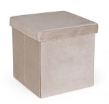 Cumpara ieftin Taburet catifea bej Camdem 38x38x38 cm
