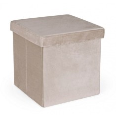 Taburet catifea bej Camdem 38x38x38 cm