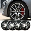 Set 4 Ornamente Jante Auto Spider 5cm Cromate Negru Argintiu AVEX Aluminiu