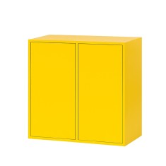 Dulap de perete Boxie cu 2 uși, 80x80x37 cm, galben