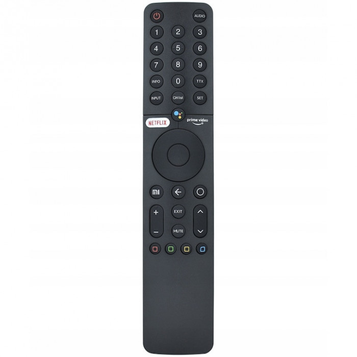 Telecomanda pentru Xiaomi Mi TV P1 Q1 XMRM-19, x-remote, functie vocala, Netflix, Prime Video, Negru