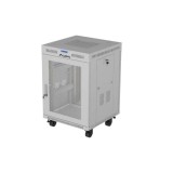 Dulap rack 19 perete 15U 600X600 (FLAT PACK) WITH MESH DOOR LCD, self- assembly, greutate maxima suportata 1200 kg, RAL color RAL7035, gri