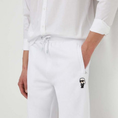 Karl Lagerfeld pantaloni scurți bărbați, culoarea alb 542900.705032