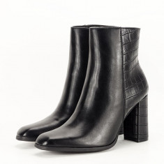 Botine negre cu imprimeu Diana 117