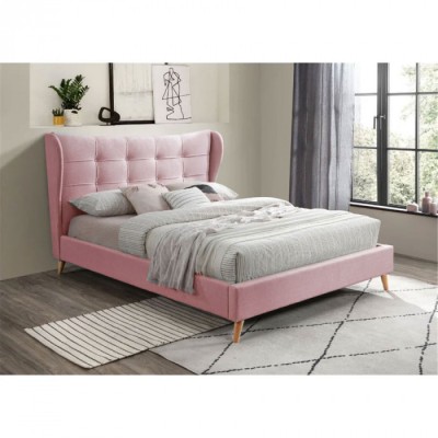 Pat Almera 180x200 cm Tapitat Catifea Roz Somiera Inclusa (cod ML 2227-08) foto