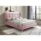 Pat Almera 180x200 cm Tapitat Catifea Roz Somiera Inclusa (cod ML 2227-08)
