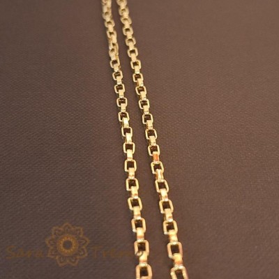 Lant unisex placat cu aur, model cu zale cubice foto