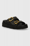 Pepe Jeans papuci PLS90662 femei, culoarea negru, cu platforma, POLA STUDS