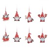 Ornamente Brad Craciun, Gnome, Lemn, 4.5-5.5cm, Set 8 Bucati, Rosu, Oem