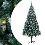 vidaXL Brad de Crăciun artificial Verde 240 cm PVC și Oțel și Plastic 3396289