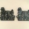 * 2 suporti metalici pentru oala fierbinte, forma de gaina, 12x15cm, Farm House