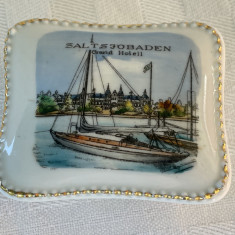 Bomboniera din portelan infatisand o imagine din orasul suedez SALTSJOBADEN