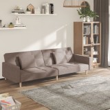 VidaXL Canapea extensibilă cu 2 locuri, 2 perne, gri taupe, textil