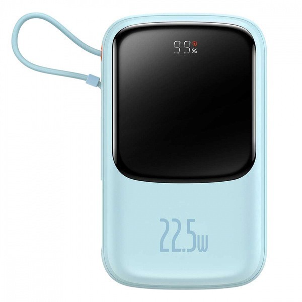 POWER BANK Baseus Qpow2 Digital Display, 20000mAh, 22.5W, 2 x USB Type-C output/input, 1 x Lightning, 1 x USB, include cablu USB la USB Type-C 30cm, a