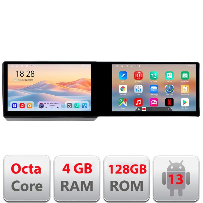 Navigatie Dodge Challenger 2015-2021 Edotec 2 ecrane 8 core 4+128 21.6 inch Incell android Wifi 5Ghz gps internet KIT-dart CarStore Technology