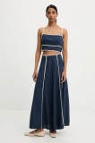 Answear Lab set cu top și fustă femei, culoarea bleumarin