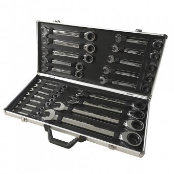 Set chei combinate cu clichet JBM JB-53020, Cr-V, 22 buc, 6-32 mm foto