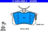 ATE Placute Frana Disc 13.0460-2860.2 Audi VW A4 B6 B7 Golf IV Polo