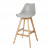Scaun Bar GoodHome Urban Pitaya Gri, Cadru Lemn, 100cm Inaltime, Design Modern Bucatarie Living