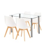 Velon 4+1 set de luat masa alb-alb