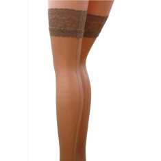 Ciorapi cu Autosustinere, Cusaturi Verticale, 17 DEN, Bej, M/L