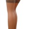 Ciorapi cu Autosustinere, Cusaturi Verticale, 17 DEN, Bej, M/L