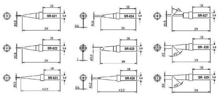 Varf ciocan SR-623 0.4mm conic