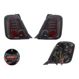 Set stopuri Spate Fiat 500 (312), 03.2007-08.2015, partea Stanga+Dreapta, fumuriu, transparent, argintiu; cu locas bec; tuning; Omologare: ECE, Taiwa, Rapid