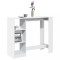 Gossi masa de bar cu raft, alb, 124x46x103,5 cm, lemn prelucrat