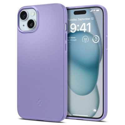 Husa pentru iPhone 15, Spigen Thin Fit, Iris Purple foto