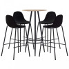 Set mobilier de bar, 5 piese, negru, material textil GartenMobel Dekor, vidaXL