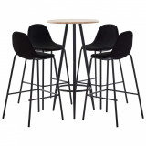 Set mobilier de bar, 5 piese, negru, material textil GartenMobel Dekor, vidaXL