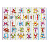 Tabla din lemn Montessori cu litere Alfabet Colorate, 31 Litere, 3D, Lemn, +3 Ani, Oem