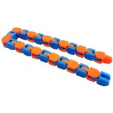 Cumpara ieftin Jucarie senzoriala antistres tip sarpe cu 24 piese, fidget flexibil pentru copii si adulti, dezvoltare dexteritate si coordonare, 28 cm, albastru port