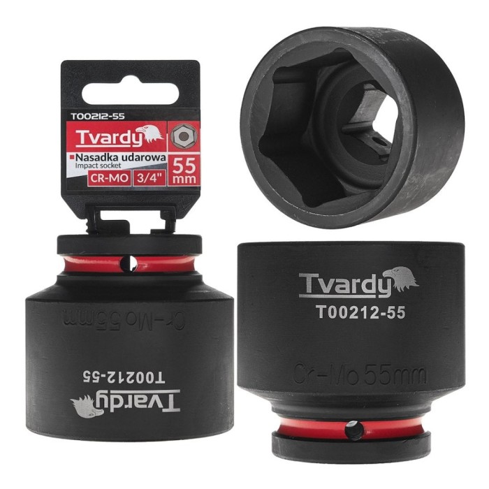 Cheie tubulara de impact in 6 puncte 3 / 4&quot;, 55 mm, Cr-Mo, Tvardy T00212-55