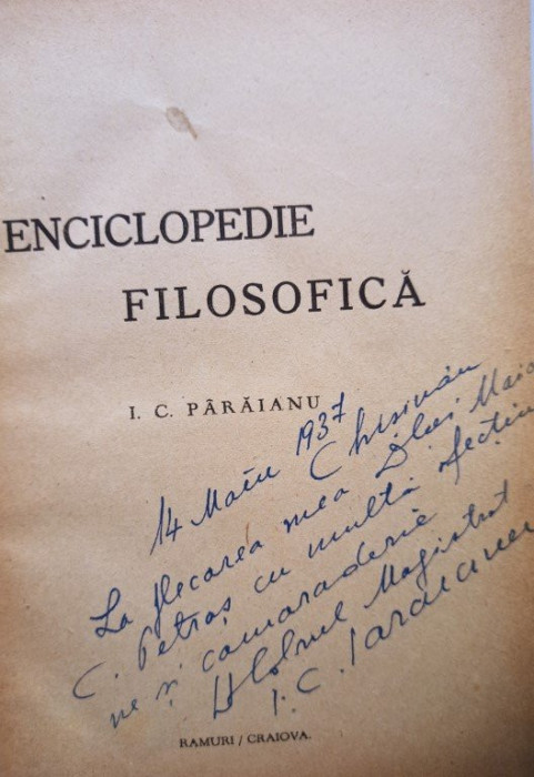 I. C. Paraianu - Enciclopedie filosofica (semnata)