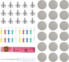Kit 90 capse, pentru reparatia plafonului auto, compatibil audi, opel, bmw, vw, usor de instalat, enkourakoko&reg;, surubelnita, banda de masura, Gri