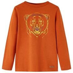Tricou pentru copii cu m&acirc;neci lungi, ruginiu deschis, 116